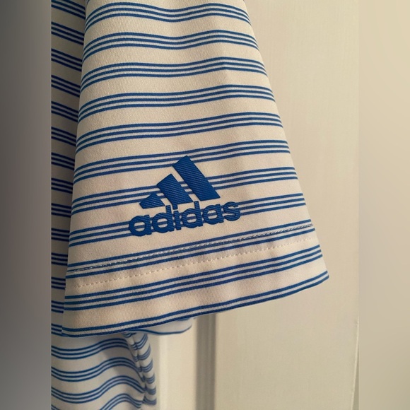 Adidas Men’s Striped Performance Golf Polo Size L - Picture 2 of 6
